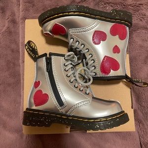 Little Girls’ Dr. Martens boots with red hearts ♥️